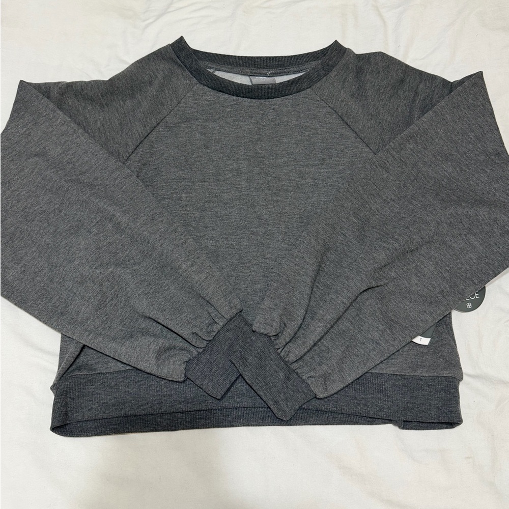 NWT Grey Fleece Boxy Pullover
